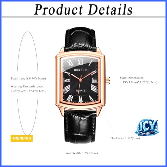 Retro Square Quartz Watch Silver Tone Case Crocodile Pattern Leather Strap main image 5